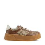 Children's leather platform sneaker in brown leather | GUCCI® US