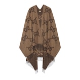 ポンチョ・ケープ Gucci Embroidered Cashmere Reversible Cape Reversible jumbo GG cashmere cape in dark grey and black