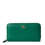 ダブルG ジップアラウンドウォレット ・グリーン レザー | GUCCI公式