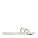 Women's Interlocking G slide sandal in white rubber | GUCCI® US