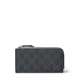 GG ディテール付き GG ジップカードケース ・ブラック GGスプリーム