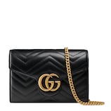 【美品級】GUCCI (グッチ)　ＧＧマーモント　チェーンウォレット　ブラック GGマーモント〕チェーンウォレットブラック レザー | GUCCI® JP