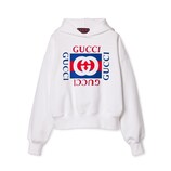 Interlocking G cotton jersey sweatshirt in white | GUCCI® US