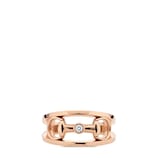 18k Horsebit wide diamond ring in 18k rose gold | GUCCI® US
