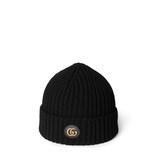 GUCCI ラクーン　カシミヤ　帽子　フライトキャップ ダブルG付き ウールカシミア キャップ ・ブラック | GUCCI公式
