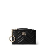 GG Marmont key pouch in black leather | GUCCI® US