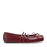 GUCCI G レザー バレエ フラットシューズ Women's Gucci Horsebit ballet flat in Rosso Ancora leather