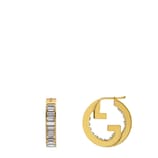 【GUCCI】〔グッチ ブロンディ〕クリスタル ミニ ピアス Gucci Blondie crystal mini earrings in light gold-toned