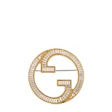 グッチ ブロンディ〕クリスタル ブローチ ・ライトゴールドトーン