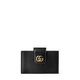 GG Marmont snap button card case in black leather | GUCCI® US