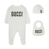 Baby printed three-piece gift set in white | GUCCI® US