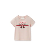 Baby printed cotton T-shirt in light pink | GUCCI® AU