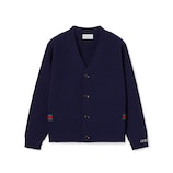 Children's wool cardigan with Web in navy | GUCCI® US