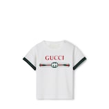 Baby printed cotton T-shirt in white | GUCCI® US