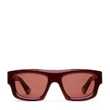 Rectangular frame sunglasses in Gucci Rosso Ancora red
