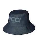 ハット Gucci Embroidered Denim Bucket Hat Lasered denim bucket hat in dark blue | GUCCI® US