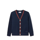 GUCCI LOVED エンブロイダリー パール カーディガン ネイビー S GUCCI LOVED エンブロイダリー パール カーディガン ネイビー S GUCCI