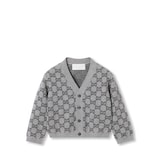 【美品】GUCCI グッチ　グレー ロゴ入りカーディガン　5歳 美品】GUCCI グッチ グレー ロゴ入りカーディガン 5歳 美品】GUCCI
