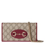 Gucci Horsebit 1955 wallet on chain in beige and dark brown
