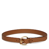 Belt with bamboo detail buckle in brown leather | GUCCI® US
