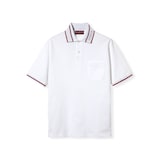 Cotton piquet polo shirt in white | GUCCI® US