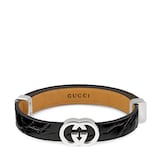 Gucci Interlocking crocodile bracelet in black crocodile
