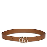 GG Marmont thin belt in brown leather | GUCCI® US