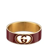 タグ付き　muguet Gucci Interlocking enamel cuff bracelet in yellow gold-toned