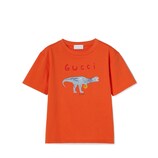 チルドレンズ〕プリント コットン Tシャツ ・オレンジ | GUCCI公式