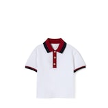 gghさま専用 Baby cotton polo shirt with Web in white | GUCCI® US