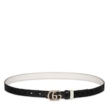 ダブルG リバーシブル スリムベルト ・ブラック＆ホワイト レザー