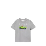 Baby cotton T-shirt with print in light grey | GUCCI® US