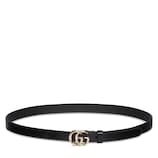 GG Marmont thin belt in black leather | GUCCI® US