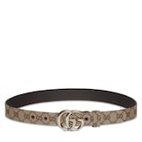 グッチ レザーベルト 表記サイズ 70/28 レディース ベージュ ゴールド金具 Gucci GG Marmont Flora H20 Logo Print Belt 70 28 Beige