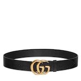 gucci ダブルG ワイドベルト パール付き ダブルG ワイド ベルト ・ブラック レザー | GUCCI公式