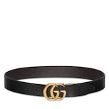 GUCCI ダブルGロゴ ベルト ブラック ダブルG シャイニーバックル ワイド ベルトブラック レザー