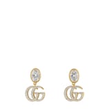 ダブルG クリスタル ピアス ・ゴールドトーン ブラス | GUCCI公式