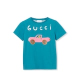 Children's cotton T-shirt with print in turquoise | GUCCI® US
