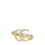 GUCCI ダブルGロゴ ゴールドリング ダブルG クリスタル リング ・ゴールドトーン ブラス | GUCCI公式