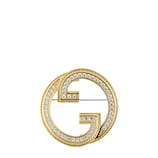 GUCCI GGロゴ クリスタルブローチ Gucci Blondie crystal brooch in gold-toned brass | GUCCI® US