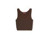 Stretch GG viscose jacquard tank top in dark brown | GUCCI® US