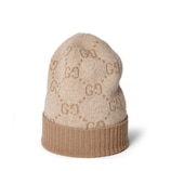 GG cashmere lamé hat in white and beige | GUCCI® US