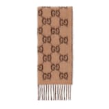 GG alpaca wool scarf in brown and light brown | GUCCI® US