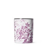 Herbarium print candle, Fig scent in white and purple porcelain