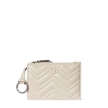 ダブルG ジップ キーポーチ ・アイボリー レザー | GUCCI公式