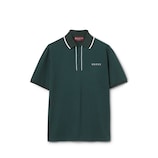エンブロイダリー コットンピケ ポロTシャツ ・ダークグリーン | GUCCI公式