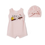 Baby two-piece gift set with print in pale pink | GUCCI® US