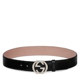 GUCCI GGベルト GG Supreme / Black Leather Reversible Belt | GUCCI® US