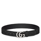 Flat Marmont belt in black GG canvas | GUCCI® US