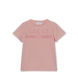 Children's cotton T-shirt with print in light pink | GUCCI® US